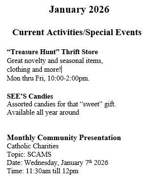 Nov 2025 Weekly Activities